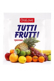 Пробник гель-смазки Tutti-frutti со вкусом тропических фруктов - 4 гр. LB-30006t Биоритм