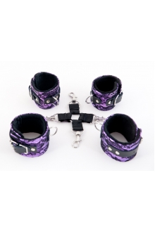 Пурпурный кружевной бондажный комплект 714003 ToyFa (фиолетовый с черным)