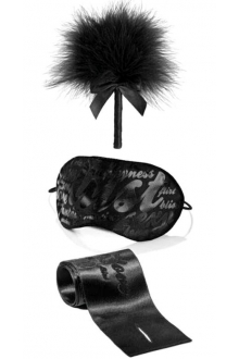Эротический набор Instruments of Pleasure с пуховкой, маской и лентами 0131 Bijoux Indiscrets (черный)