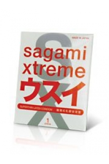 1 шт. - ультратонкий латексный презерватив Sagami Xtreme Superthin