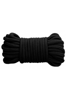 Черная веревка для связывания Thick Bondage Rope -10 м. OU355BLK Shots Media BV (черный)