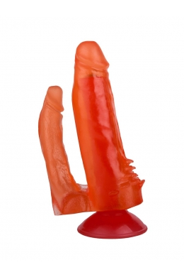 Фаллоимитатор гелевый для анально-вагинальной стимуляции - 17 см. 311-11 BX DD Джага-Джага (красный)
