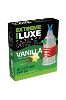 Стимулирующий презерватив с ароматом ванили - 1 шт. Luxe Extreme  Безумная Грета Luxe (прозрачный)