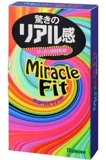 10 шт. - презервативы анатомической формы без накопителя Sagami Miracle Fit