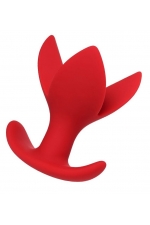 Красная силиконовая расширяющая анальная пробка Flower - 9 см. 357008 ToyFa (красный)